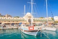 Mandraki Port and New Market (ÃÂÃÂµÃÂ° ÃÂÃÂ³ÃÂ¾Ãâ¬ÃÂ°). Rhodes Island. Greece